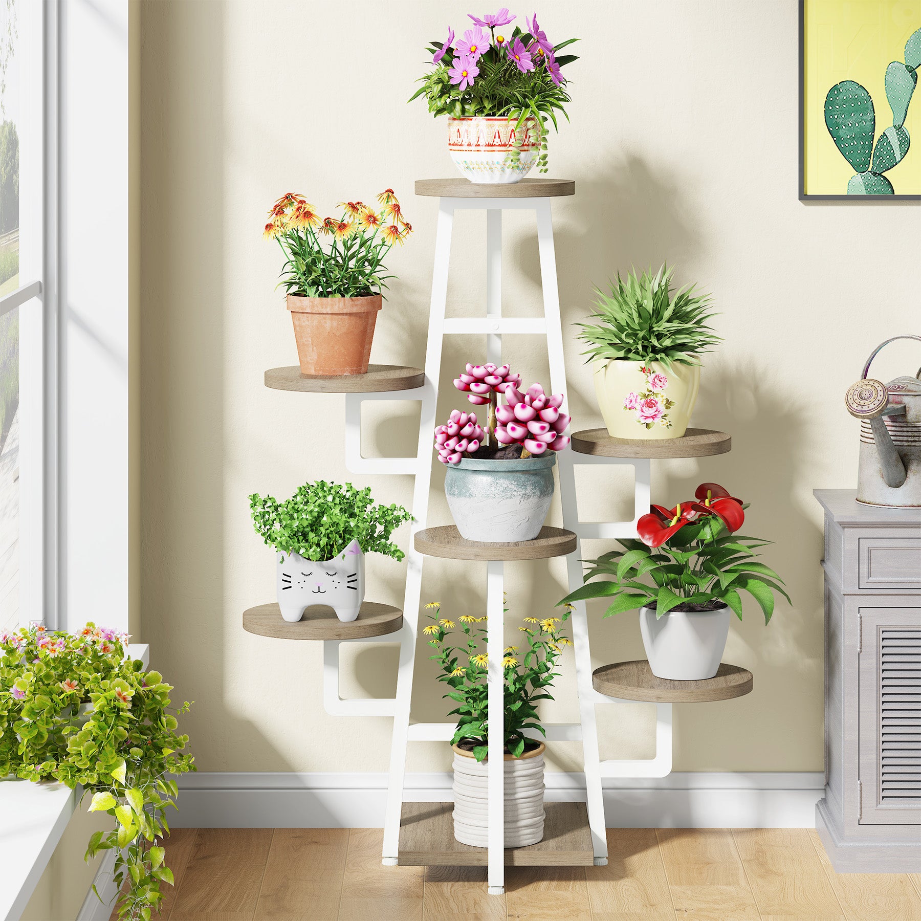 tiered pots for plants 7-Tier Plant Stand, 43.3" Plant Pots Holder Rack Flower Stand