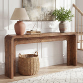 63" Solid Wood Console Table, Narrow Farmhouse Entryway & Sofa Table for Behind Couch or Hallway 3