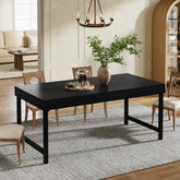Farmhouse Dining Table, 55" Rectangular Kitchen Dinner Table  for 4-6 People 3
