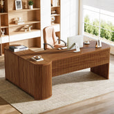 79" L-Shaped Executive Desk, Large Computer Desk with File Drawers 3