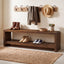 59" Solid Wood Entryway Bench, Farmhouse End of Bed Seating Shoe Bench with Storage