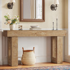 63" Console Table, Rectangular Sofa Table with Thick Legs Behind Couch