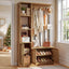 71" Mudroom Hall Tree with Shoe Storage Bench, Coat Hooks & Closed Cabinets