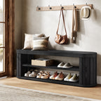 47.2" Entryway Bench, 2-Tier Shoe Bench End of Bed Stool with Storage