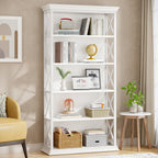 6-Tier Bookshelf, 70.87" Etagere Metal and Wooden Bookcase for Home Office