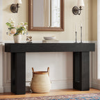 63" Console Table, Rectangular Sofa Table with Thick Legs Behind Couch