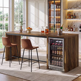 78.74" Bar Table, Large Counter Height Dining Table with Mini Fridge Space & 2 Shelves 3