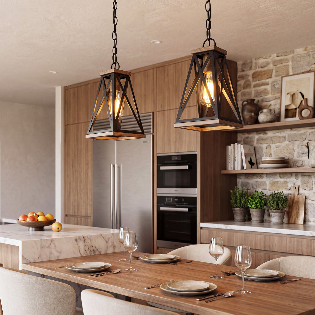Tribesigns Farmhouse Pendant Light, Adjustable Hanging for Kitchen Island