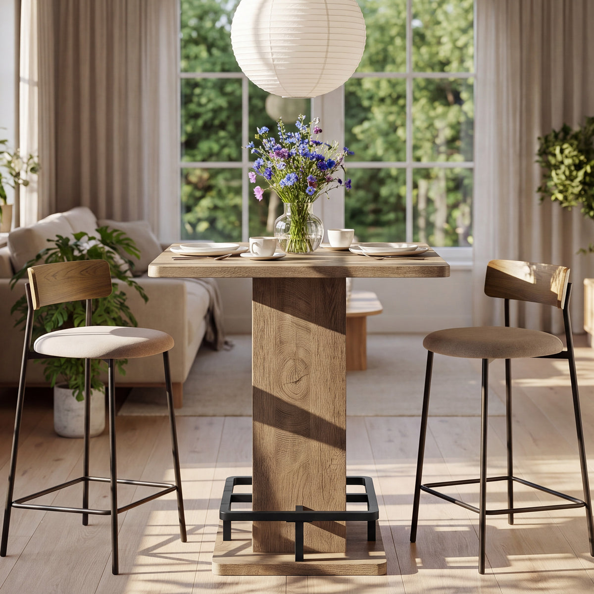 32" Square Counter Height Dining Table, Small Space Kitchen Table