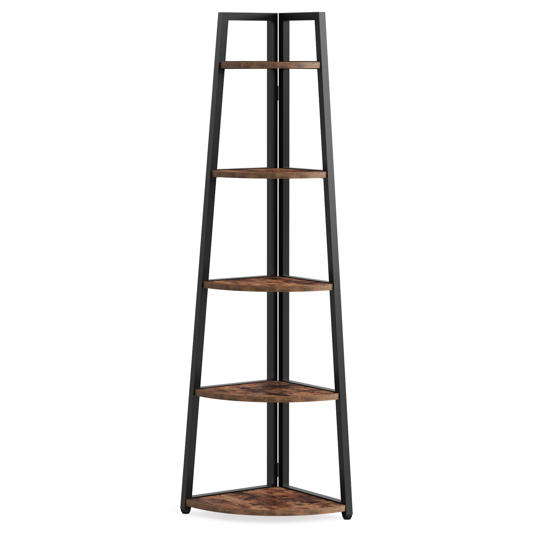 5-Tier Corner Bookshelf, 70" Tall Corner Shelves Plant Stand