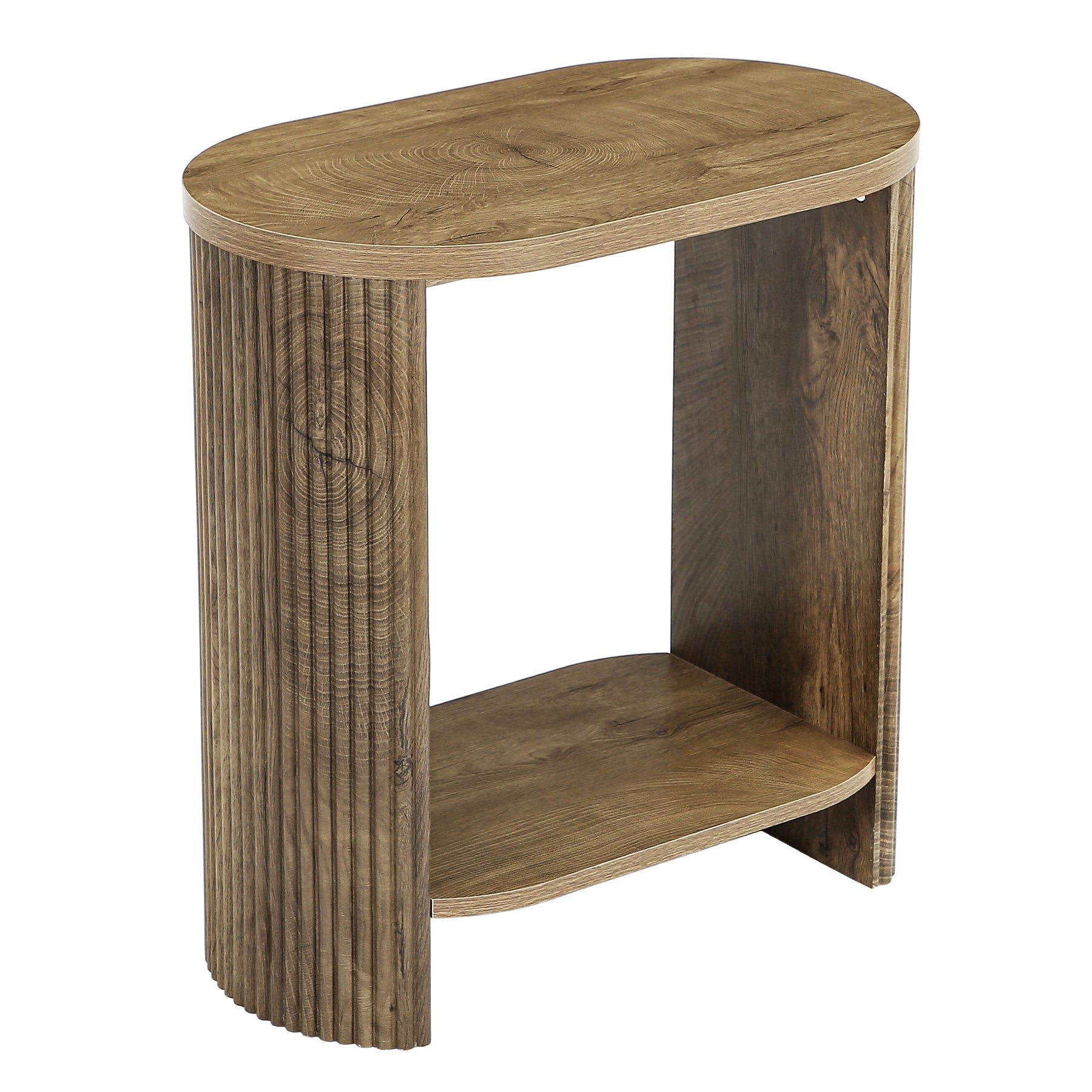 Narrow End Table, 2-Tier Side Table Nightstand with Storage Shelf for Small Spaces