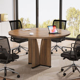 39" Round Conference Table for 4, Modern Meeting Table with Sturdy Base 3