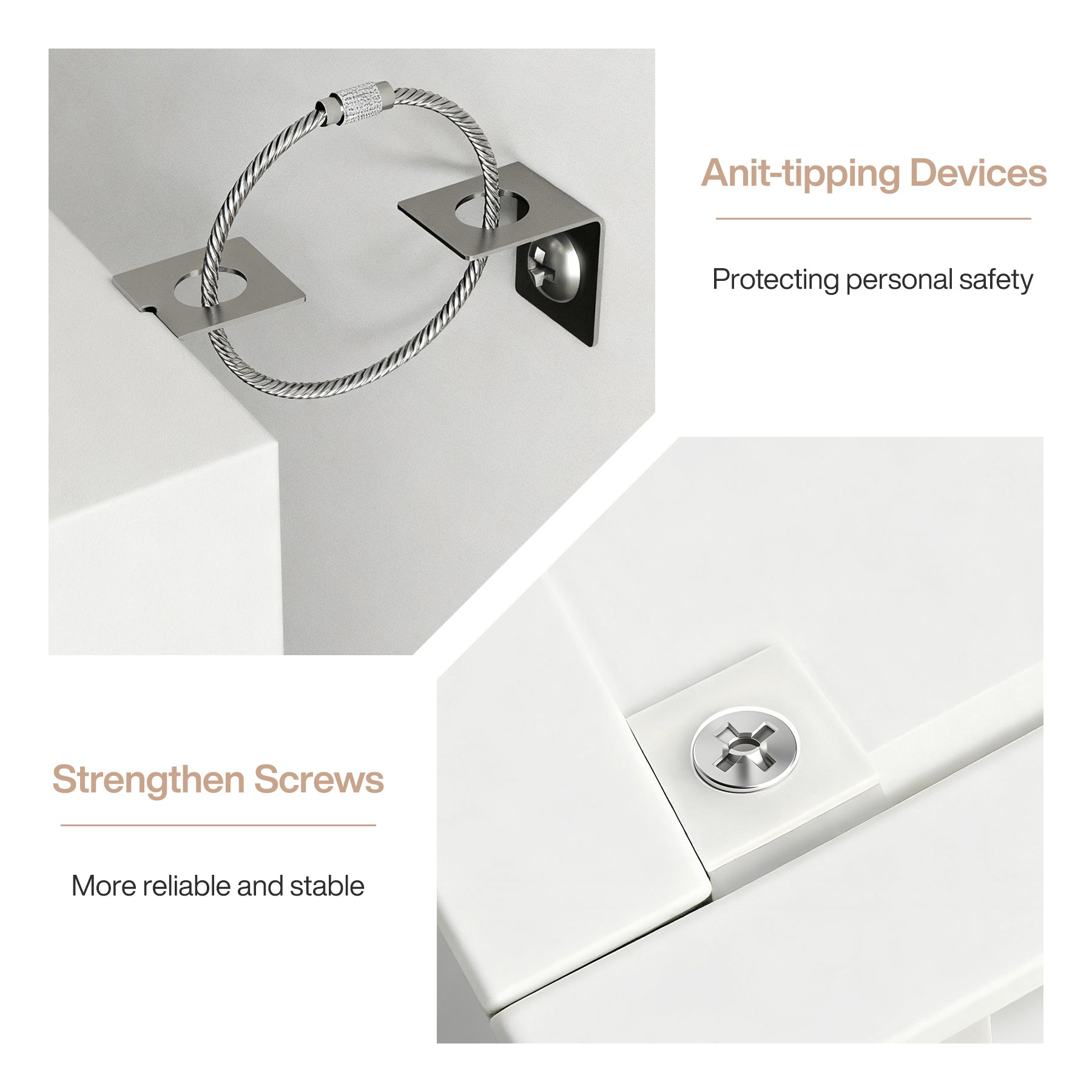 5-Tier Bookshelf, 70" Bookcase Open Display Shelf with Anti-tip Kits