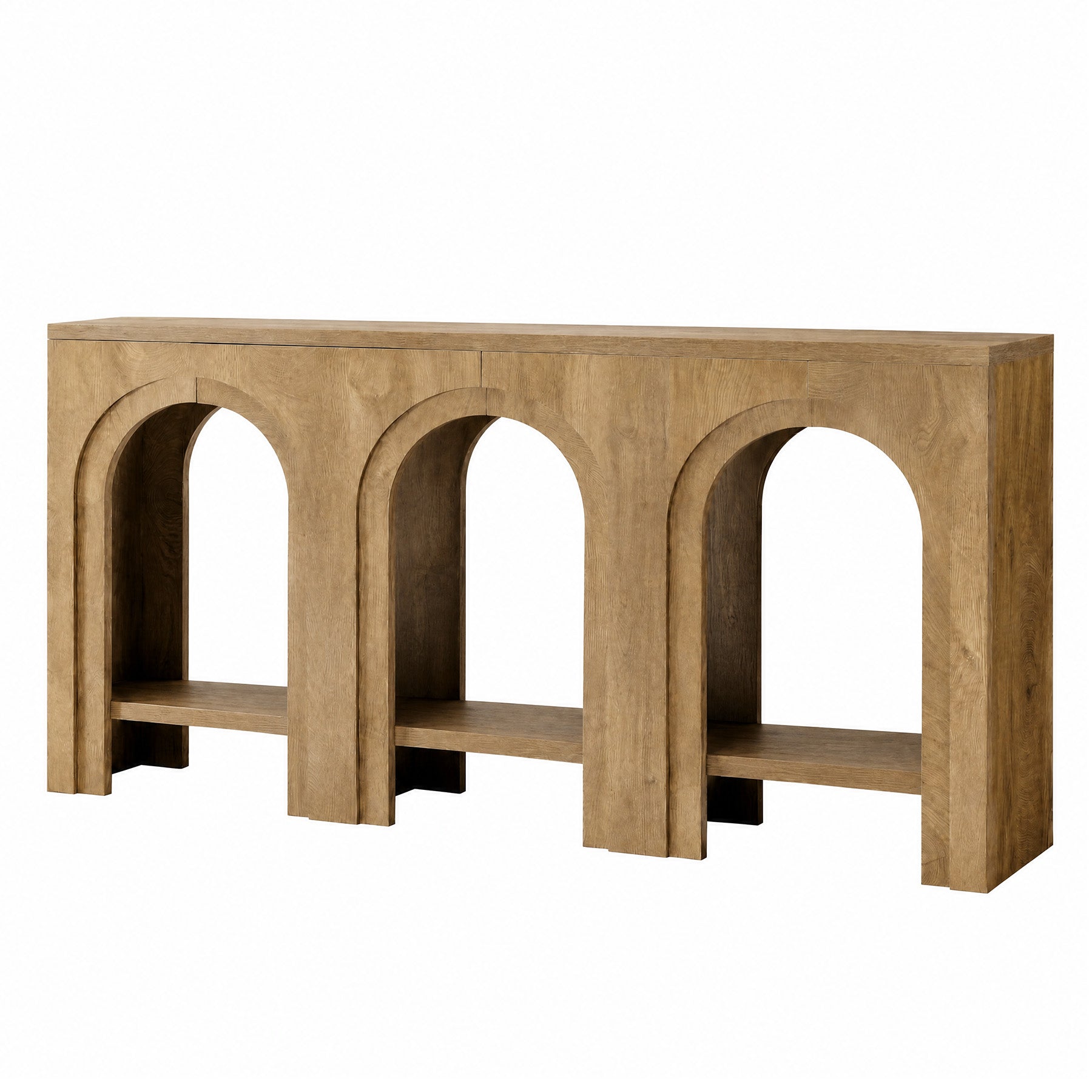 63" Arched Console Table, 2-Tier Narrow Sofa Table for Entryway, Living Room