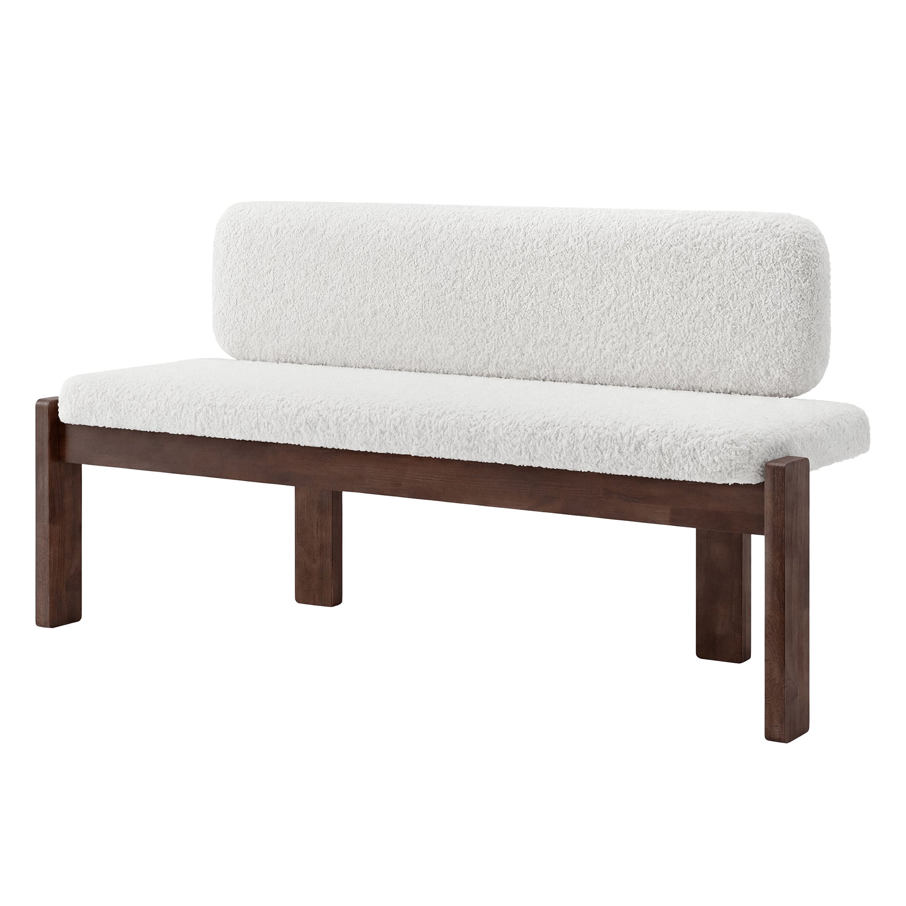 55.12" Upholstered Solid Wood Bench, End of Bed Bench with Backrest