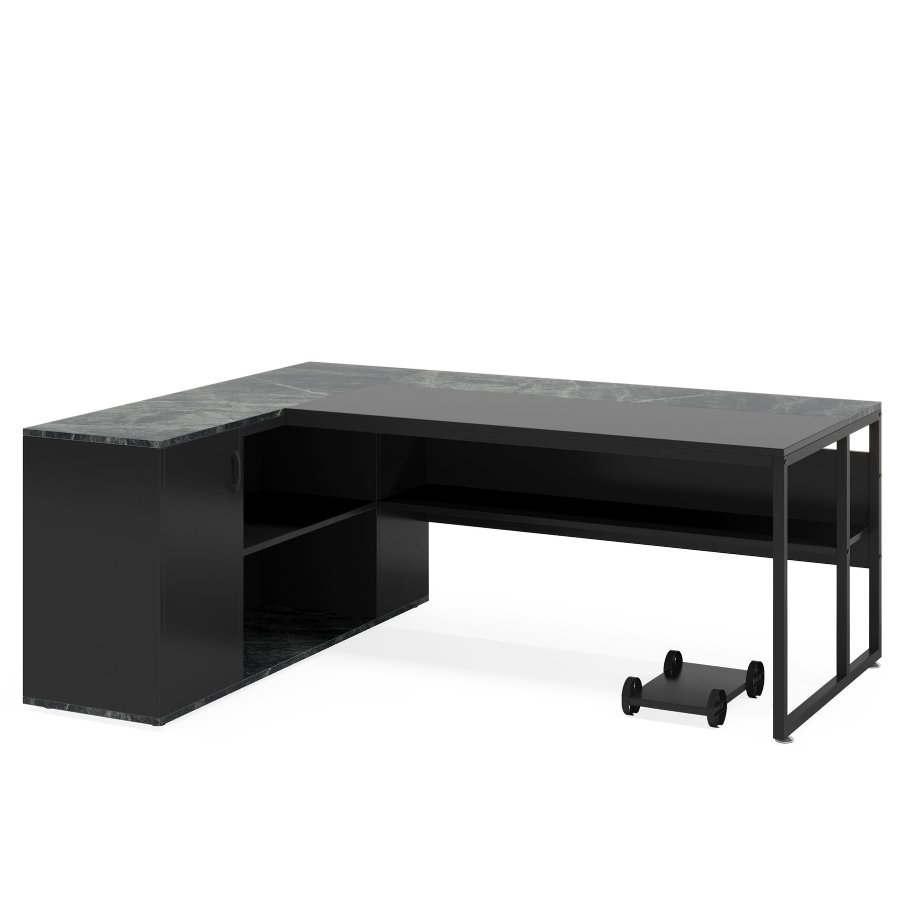 Tribesigns 71'' LShaped Executive Desk with Shelves & File