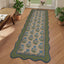 2x6/3x5 Scalloped Floral Easy Jute Washable Area Rug, Farmhouse Soft Low Pile Carpet for Hallway & Entryway, Oeko-Tex Certified