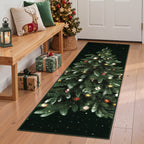 Tribesigns Christmas Tree Washable Runner Rug for Hallway Entryway
