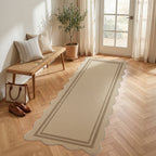 2x6 Scalloped Easy Jute Area Rugs#Style_Brown Lines