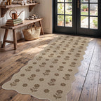 2x6 Floral Easy Jute Hallway Runner Rug#Color_Brown
