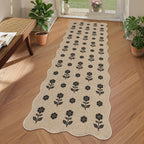 2x6 Floral Easy Jute Hallway Runner Rug#Color_Black