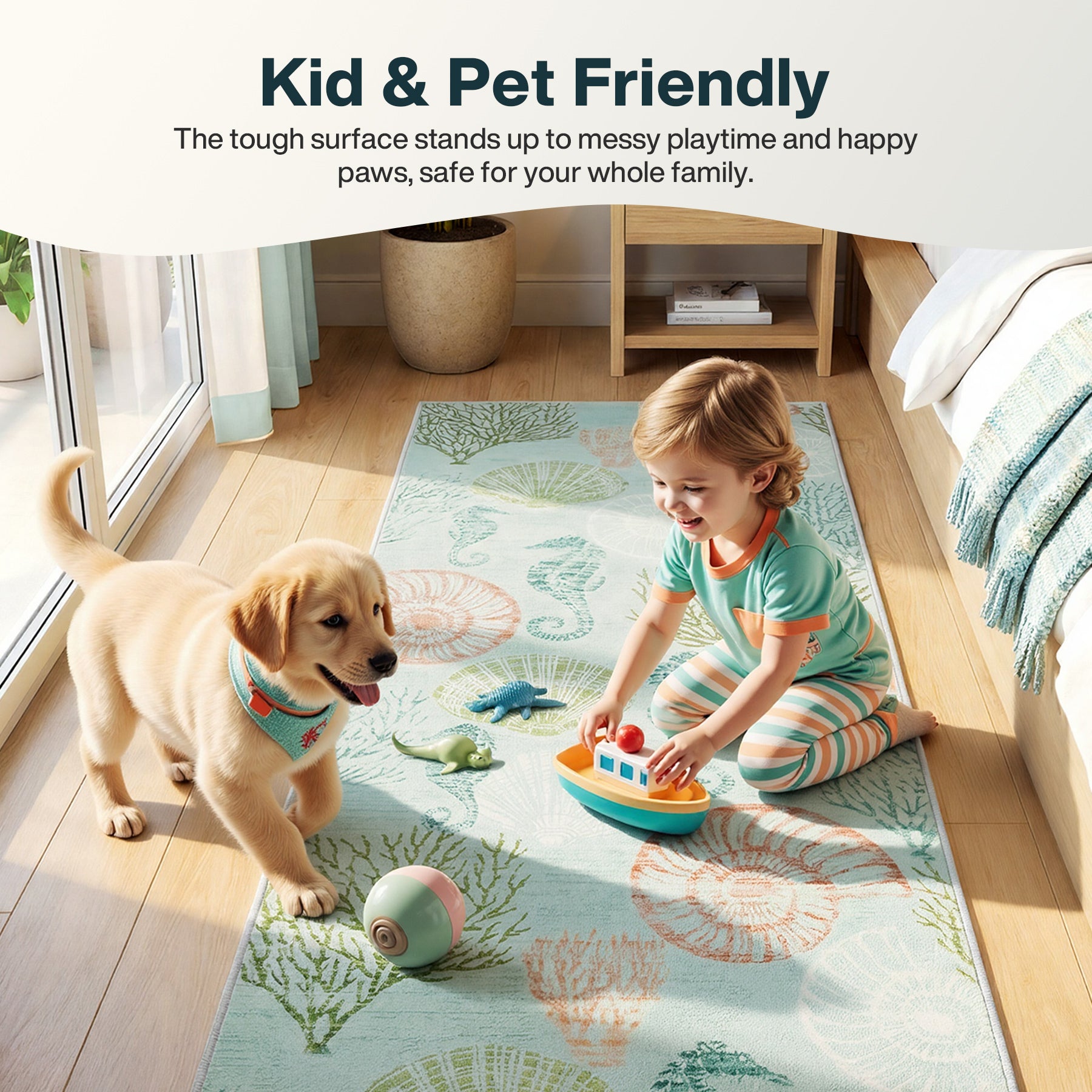 2x6/5x7/8x10 Boho Coastal Area Rug