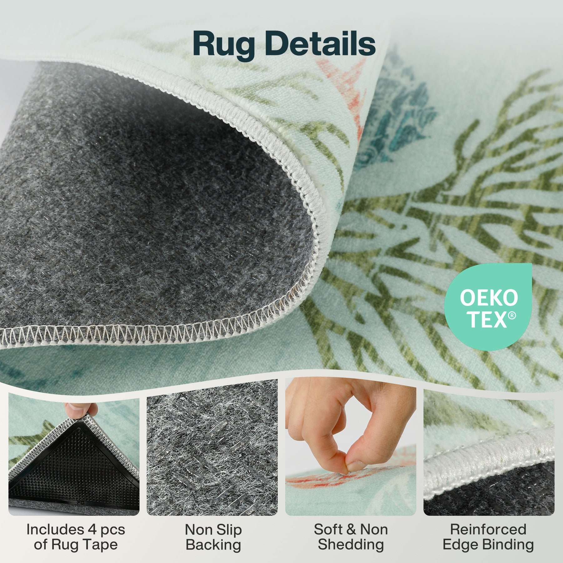 2x6/5x7/8x10 Boho Coastal Area Rug