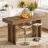 55" Kitchen Island, Farmhouse Stationary Table with Large Worktop 3