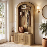 70.9" Hall Tree With Bench and Shoe Storage, 4-In-1 Entryway Bench With Storage Shelves 3