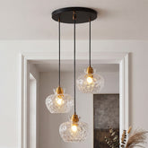3-Light Pendant Lighting, Kitchen Ceiling Light Fixtures with Water Ripple Glass Shade 3