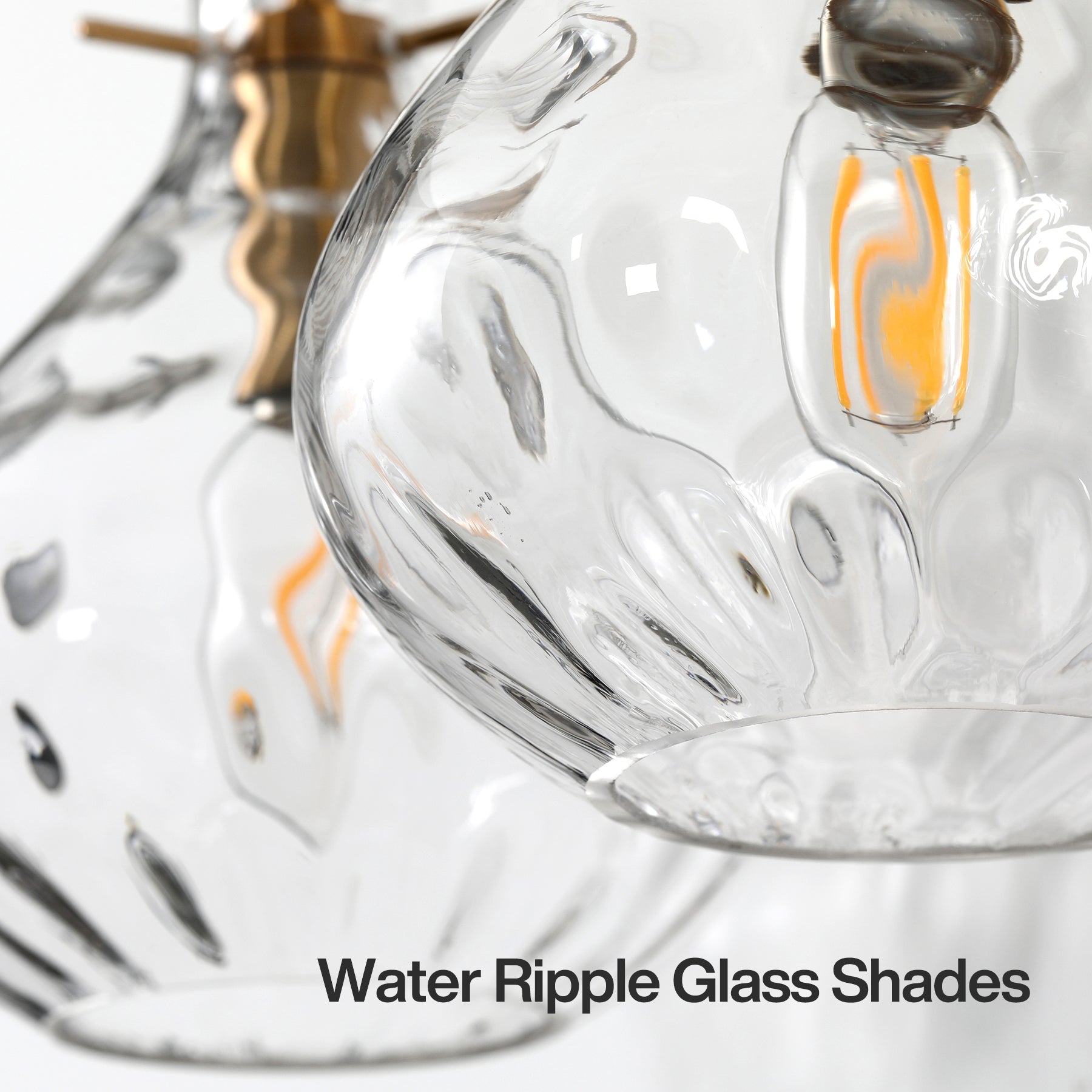 3-Light Vanity Light, Bathroom Light Fixtures with Water Ripple Glass Shades