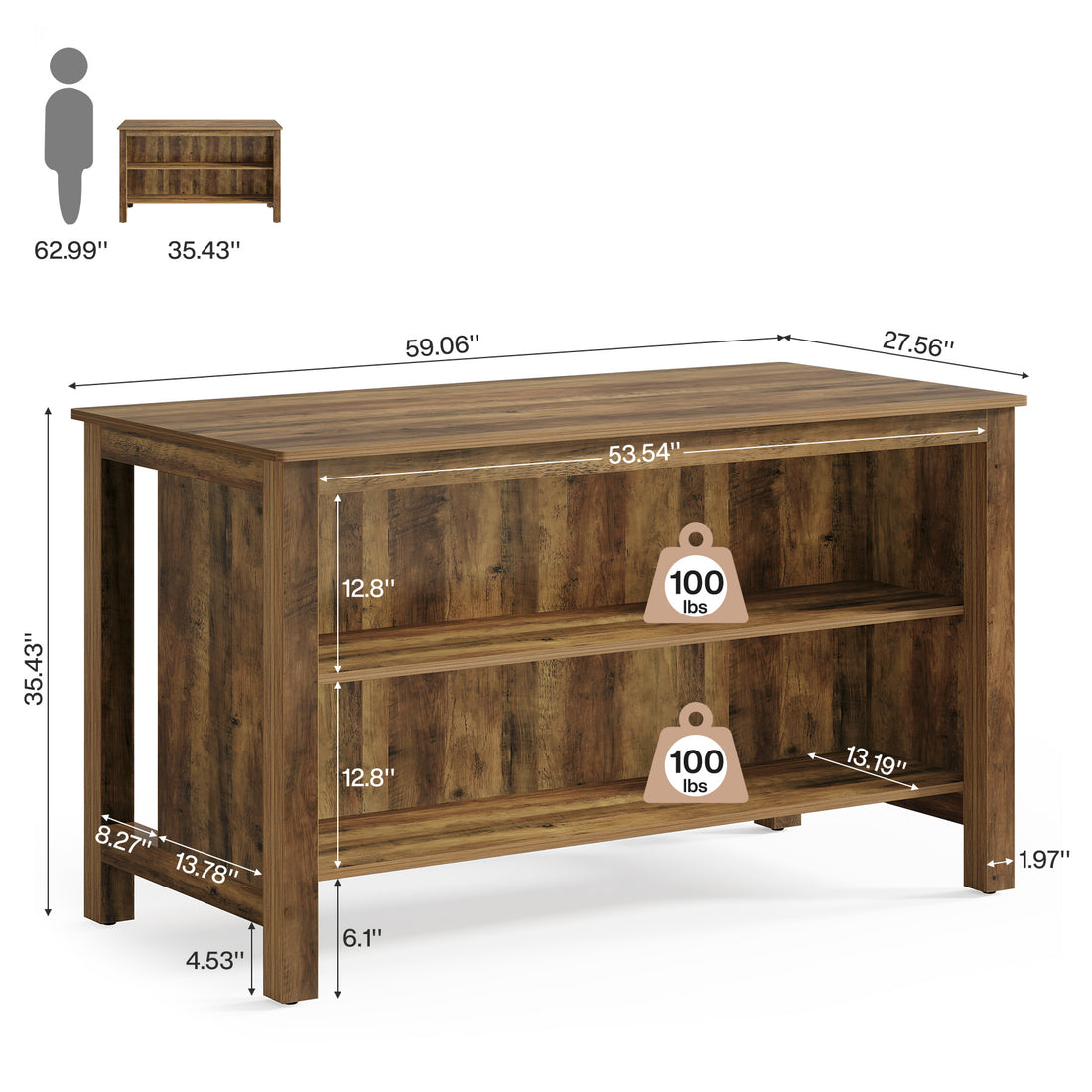 3-Tier Home Bar Table Unit, 59
