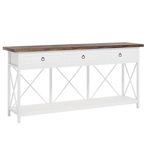 3 - Drawer Console Table, 70.8" Sofa Foyer Table with Storage Shelf Tribesigns