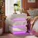 3 - Drawer Nightstand, Bedside End Table with Storage and LED Tribesigns
