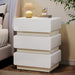 3 - Drawer Nightstand, Bedside End Table with Storage and LED Tribesigns