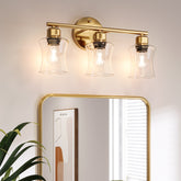 3 - Light Light Fixtures, Modern Bathroom Wall Lights with Clear Glass Shades Tribesigns 3