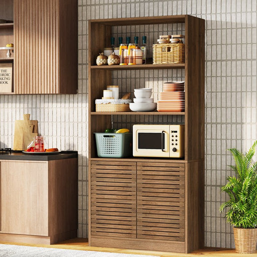 3 - Tier Bakers Rack, Bread Rack Coffee Stand With Storage Cabinet Tribesigns