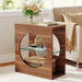 3 - Tier End Table, Modern Side Table with Adjustable Glass Storage Shelf Tribesigns