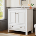 30" Bathroom Vanity, Modern Vanity Cabinet with Ceramic Basin and 1 Drawer Tribesigns