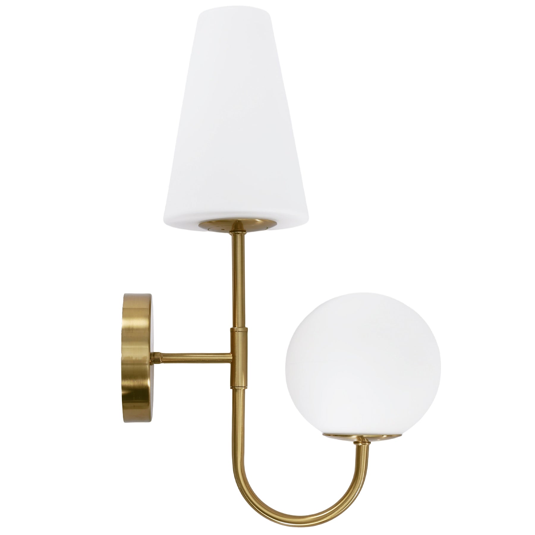 Double-Headed Wall Sconce, Elegant Wall Lamp Light Fixtures with Glass Shade
