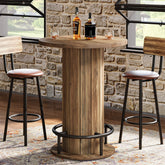 31" Bar Table, Round Bistro Pub Table with Footrest for Dining Coffee Cocktail(Only Table) Tribesigns 3