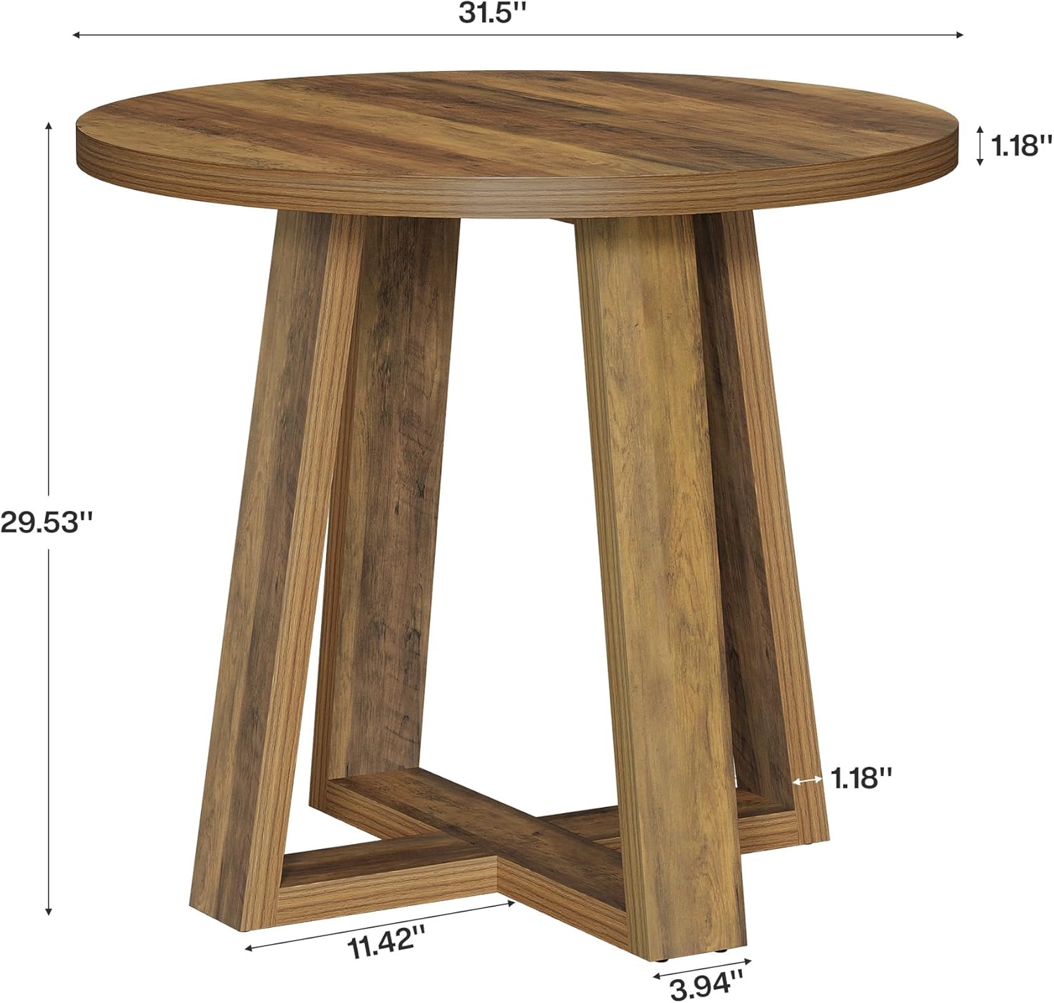31.5" Conference Table, Farmhouse Home Office Meeting Desk for 2-4
