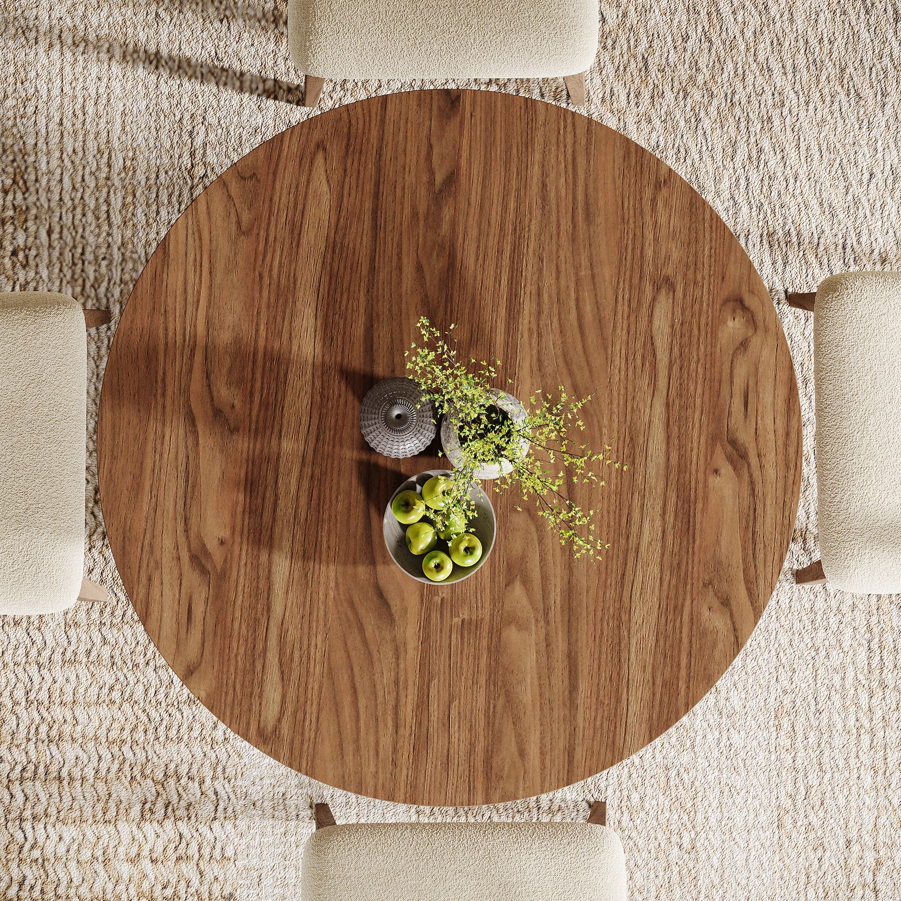 31.5" Dining Table, Circle Kitchen Dinner Table for 2 People