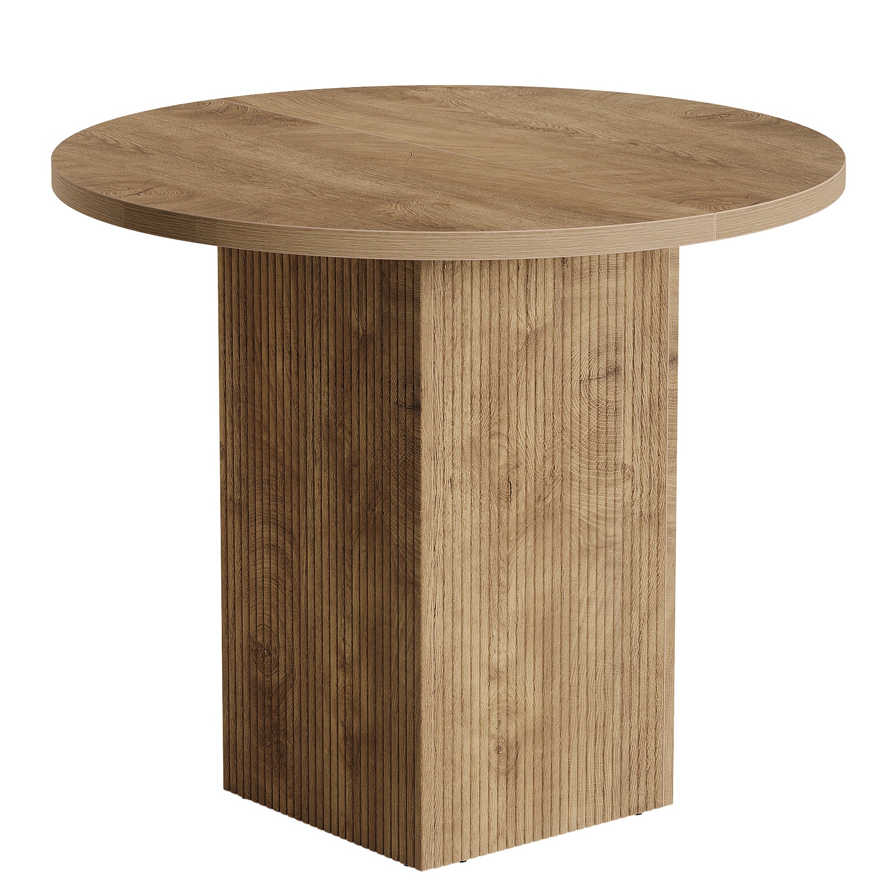 31.5" Dining Table, Circle Kitchen Dinner Table with Fluted Pedestal for 2