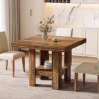 31.5" Dining Table, Square Kitchen Table with Shelf Storage for 4 Tribesigns