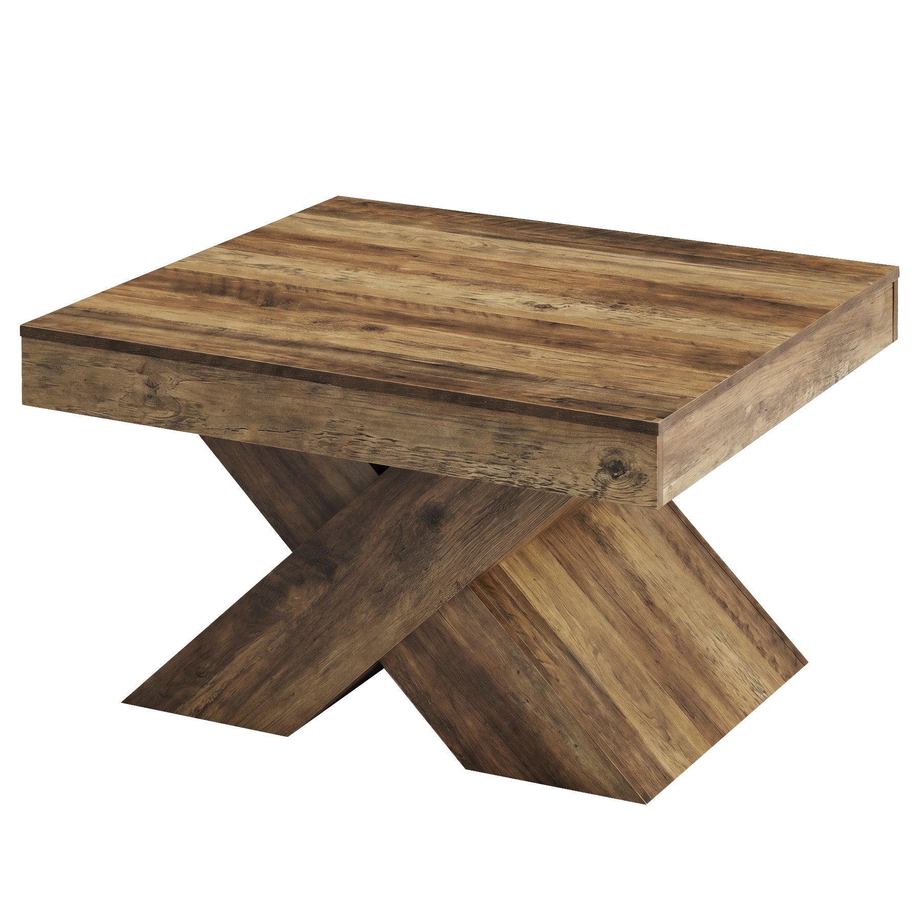 31.5“ Farmhouse Wood Coffee Table, Rustic Accent Center Table for Living Room