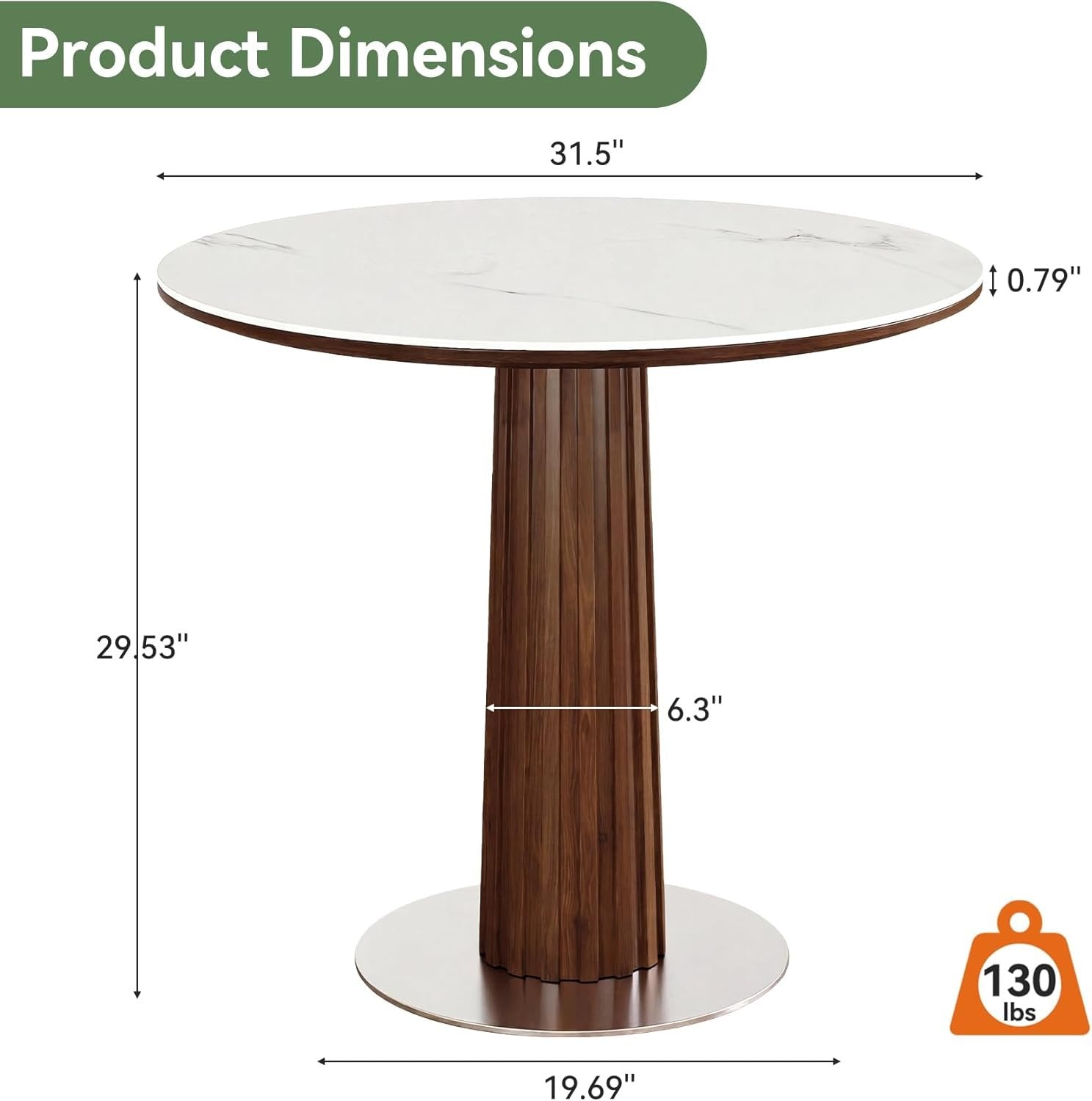 31.5" Round Conference Table, Modern Small Meeting Room Table  for 2-4 People for Office, Conference Room