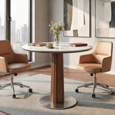 31.5" Round Conference Table, Modern Small Meeting Room Table  for 2-4 People for Office, Conference Room 3