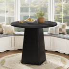 31.5" Round Dining Room, Farmhouse Kitchen Dinner Table with Square Base for 2-4