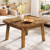 31.5" Square Coffee Table, Farmhouse Solid Wood Center Table with Rounded Corners 3